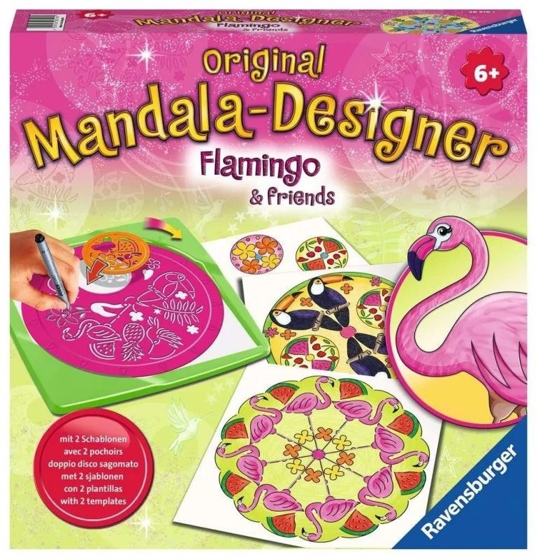 mandala designer flamingo and friends