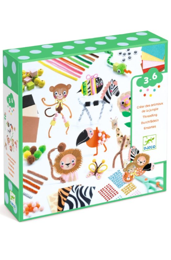 djeco caja creativa crea animales de la jungla