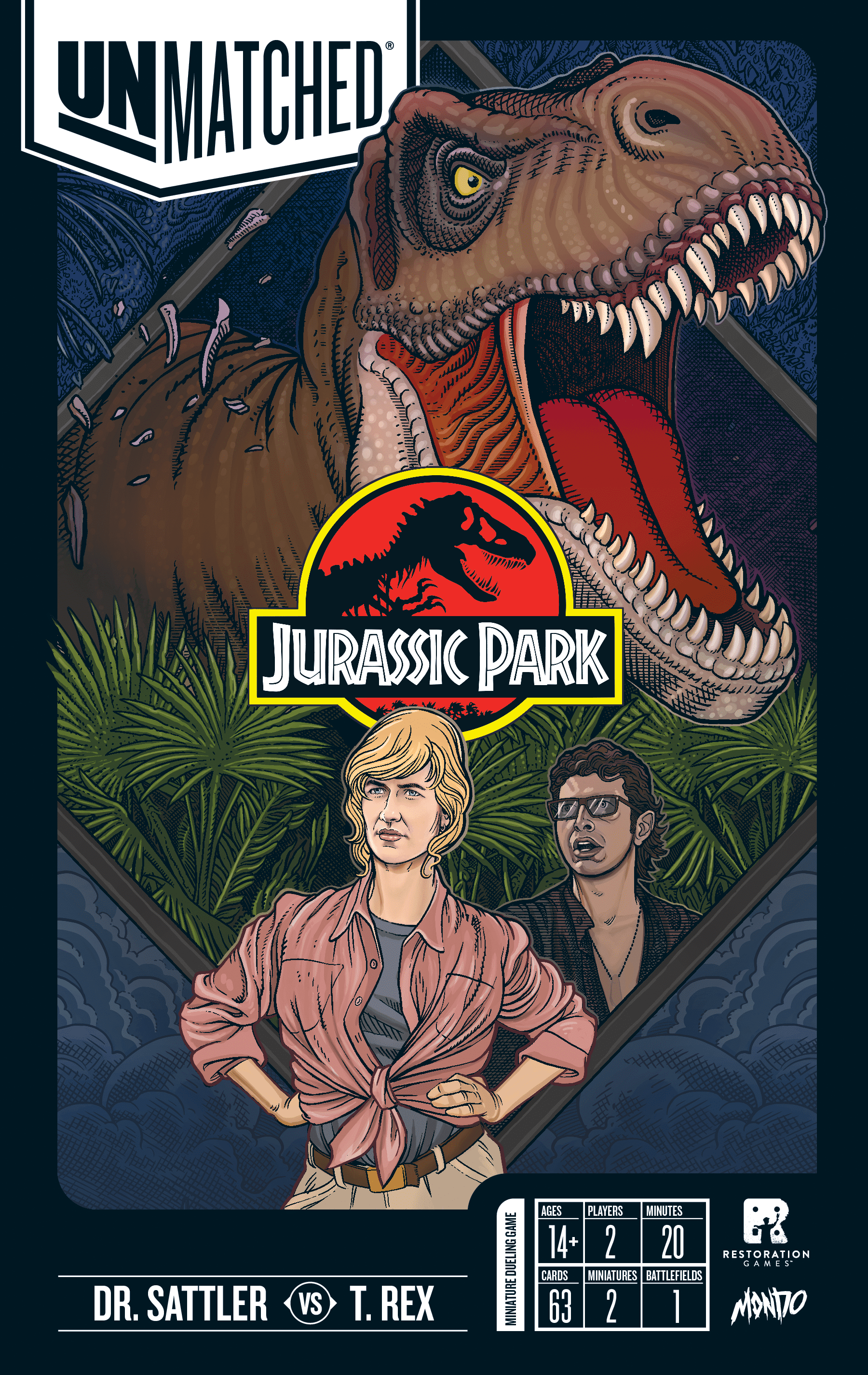 jurassic park sattler vs t rex unmatched