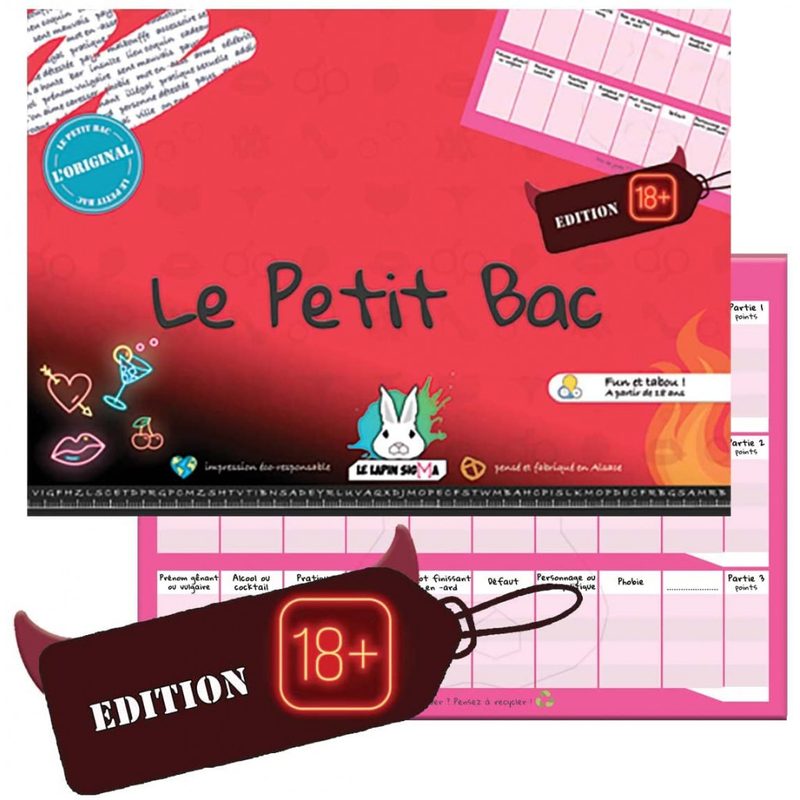 jeu du petit bac edition de 18 ans