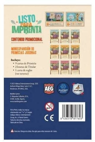 Listo para imprenta: Mini Expansión Primicias Jugonas