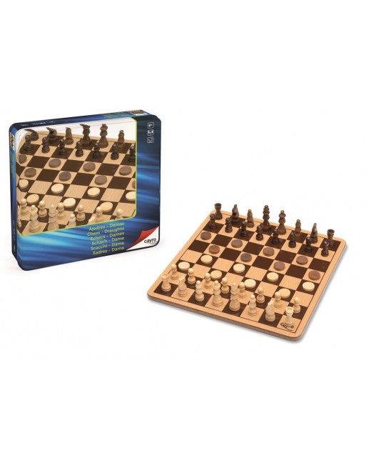 Ajedrez Damas - Caja metalica