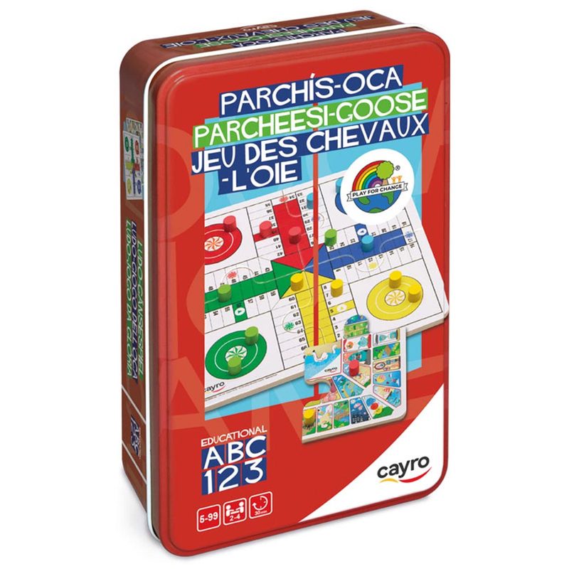 parchis oca travel caja de metal