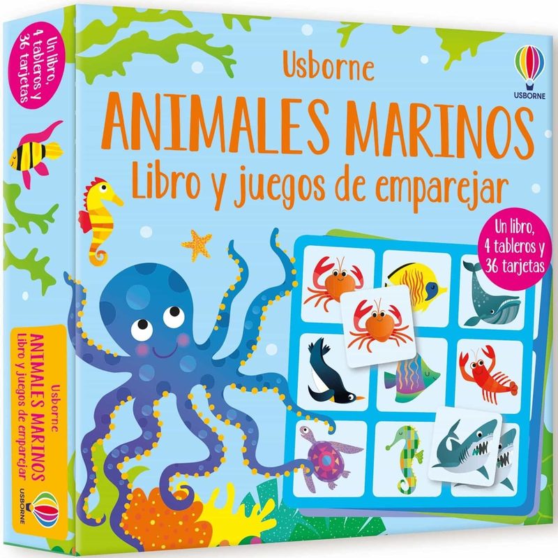 animales marinos libro y juegos de emparejar