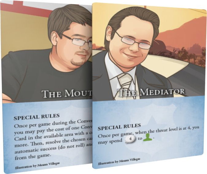 hostage negotiator the mediator and the mouth dicetower promos cards