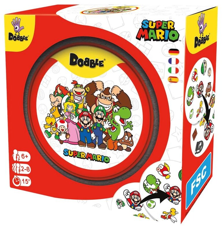 dobble super mario juego de cartas de observacion y rapidez embalaje deteriorado