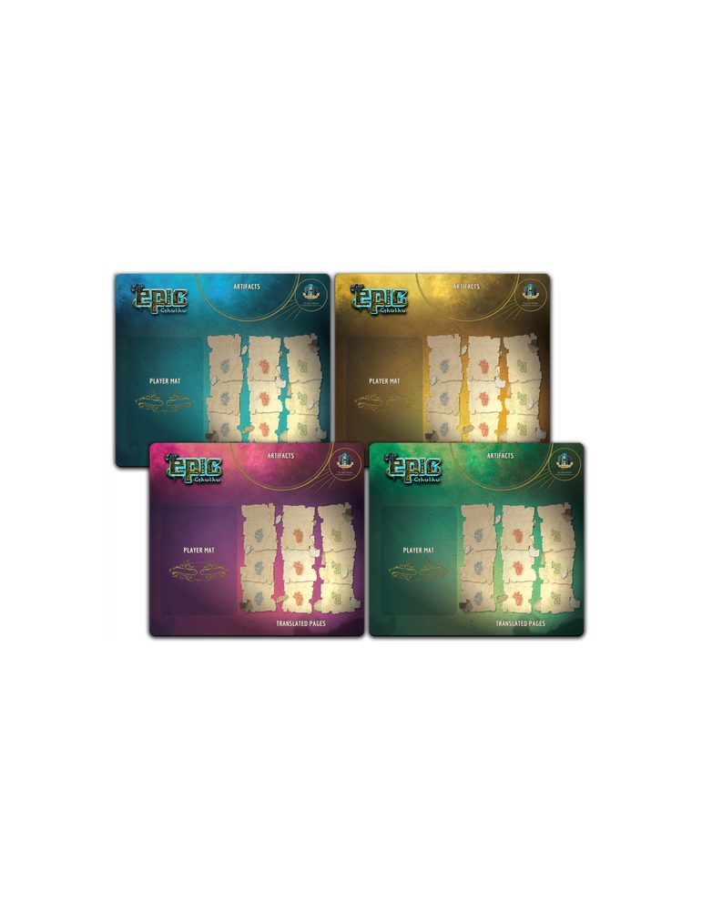 tiny epic cthulhu pack de 4 tapetes de jugador