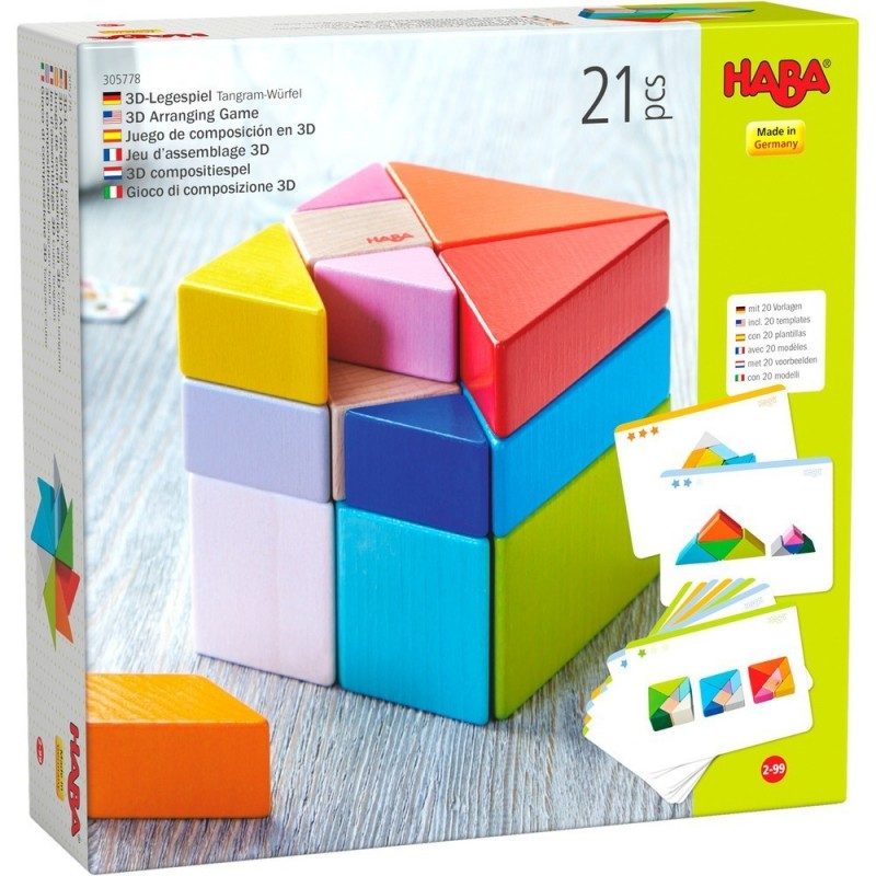 juego de composicion en 3d cubo tangram