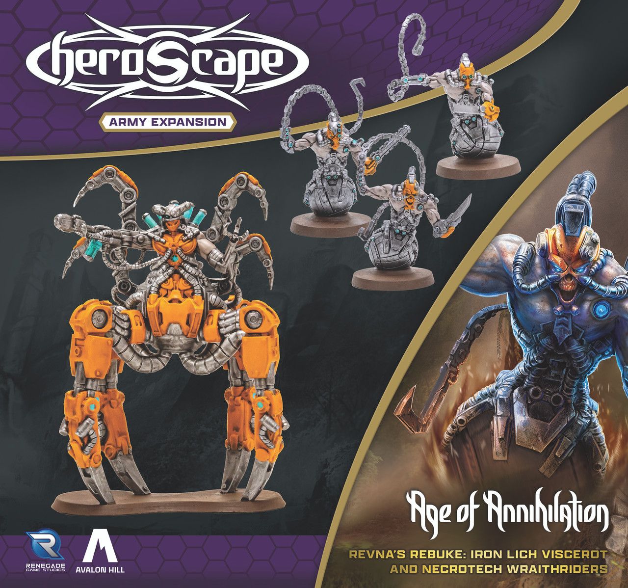 heroscape expansion revnas rebuke iron lich viscerot and necrotech wraithriders army